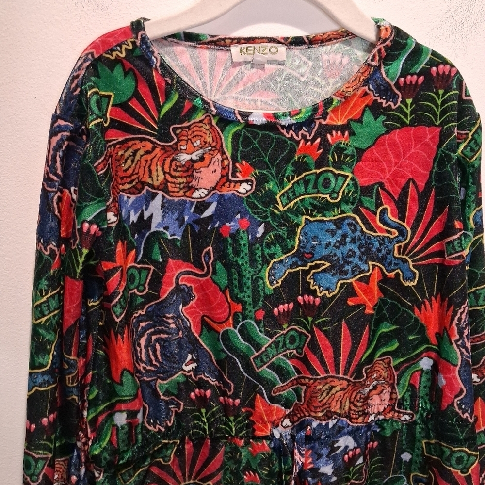 Kenzo Kids Size 6yr Jungle Big Cat Print Dress - Picture 2 of 6
